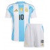 Argentinien Lionel Messi #10 Fußballbekleidung Heimtrikot Kinder Copa America 2024 Kurzarm (+ kurze hosen)